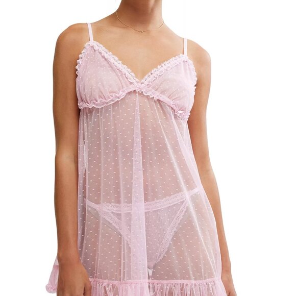 NWT Free People Heart to Heart Mini Slip in Pink Size Large - Picture 2 of 14
